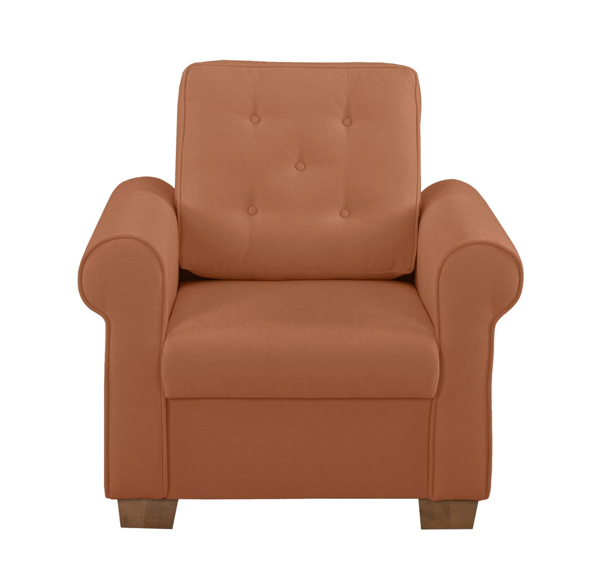 Sessel Arles, Rostfarben 56 B: 93 Cm - Rostfarben/Buchefarben, Design, Textil (93/89/82cm) - MID.YOU