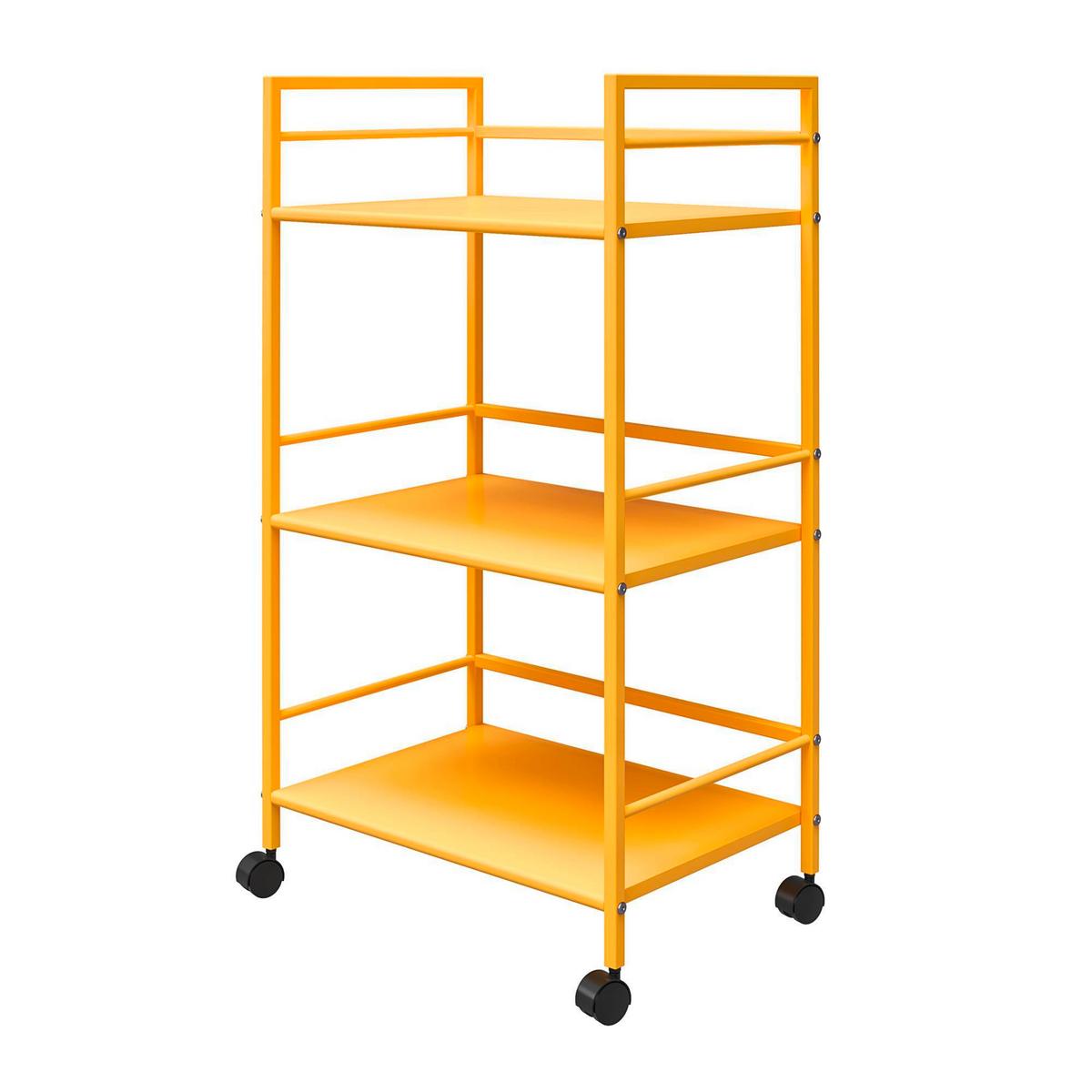 Servierwagen Cache Gelb B: 43 cm - Gelb, Design, Kunststoff/Metall (43/77/29cm) - MID.YOU