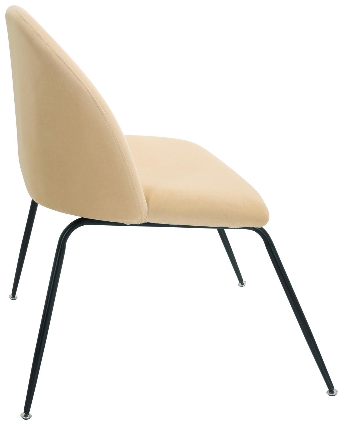 Besucherstuhl Velvo Samt Beige Bis 120 Kg - Beige/Schwarz, Basics, Textil/Metall (72/80/65cm) - MID.YOU