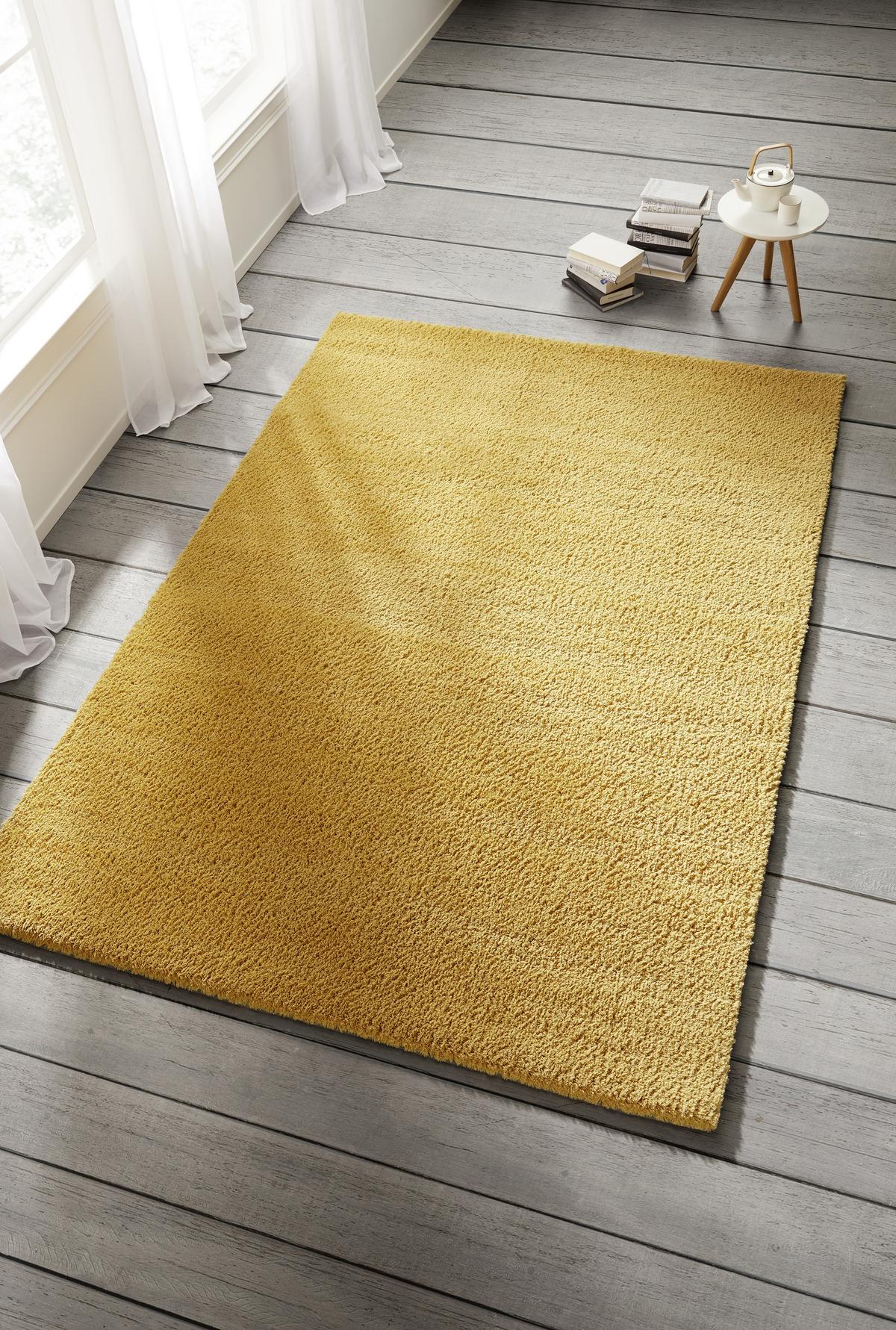 KOBEREC SHAGGY Stefan 1, 80/150cm, žltá - horčicovožltá, Modern, textil (80/150cm) - Mömax