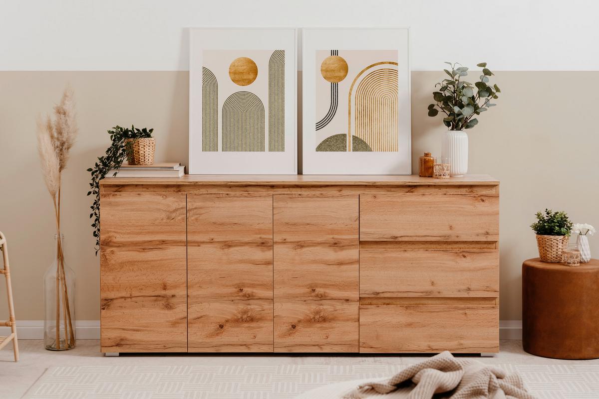 Sideboard 178 Cm Image 51a Honig Eiche - Honigeiche, Design, Holzwerkstoff (178/80/40cm) - MID.YOU