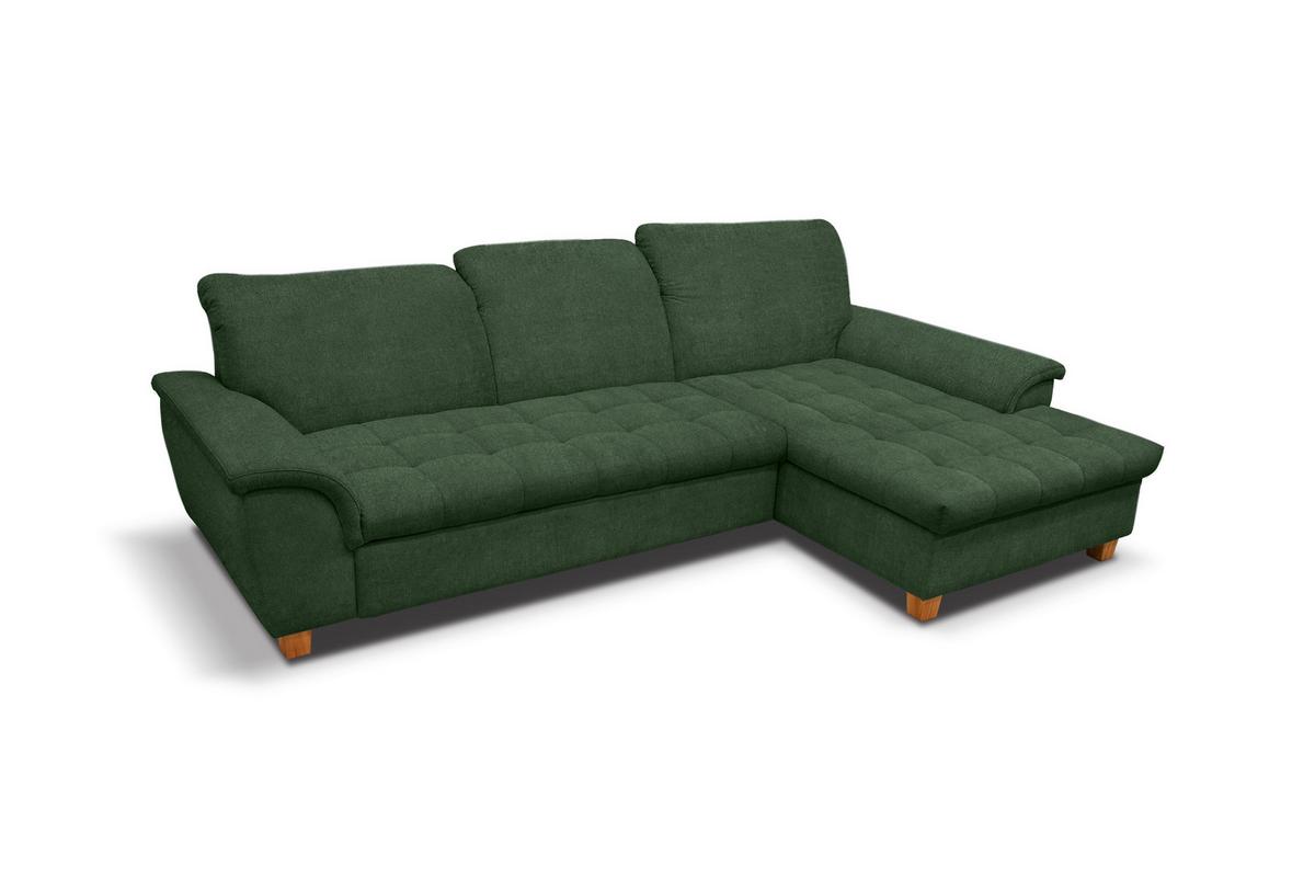 Ecksofa Mit Schlaffunktion Franzi Grün - Eichefarben/Grün, KONVENTIONELL, Textil (281/170cm) - MID.YOU