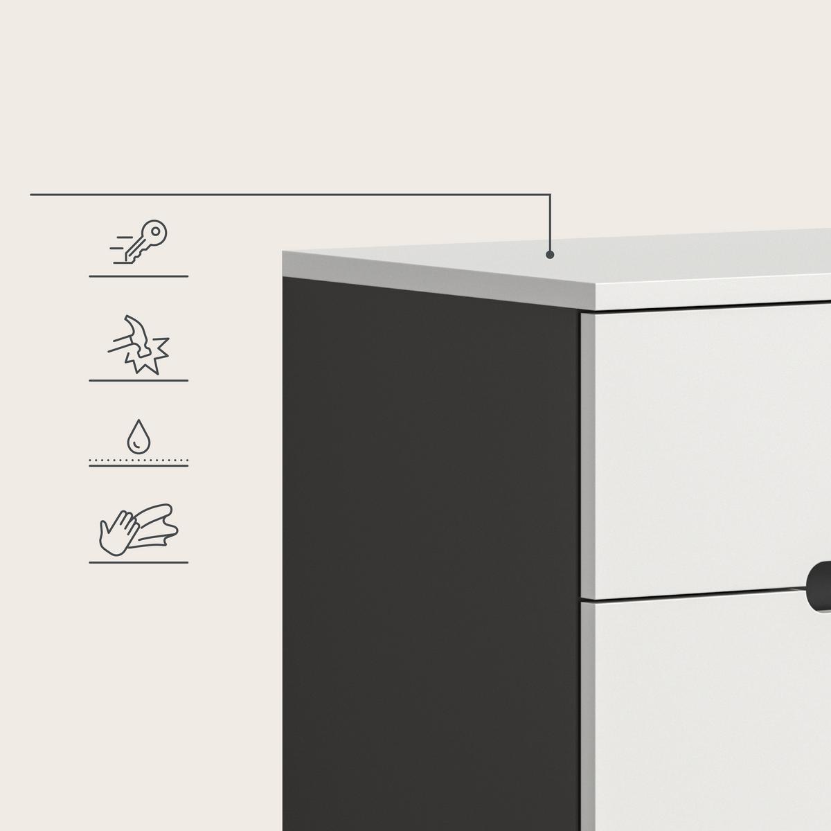 Sitzbank Canu Grau/Weiß B: 80 cm - Schwarz/Weiß, Design, Holzwerkstoff (80/45/37cm) - Livetastic