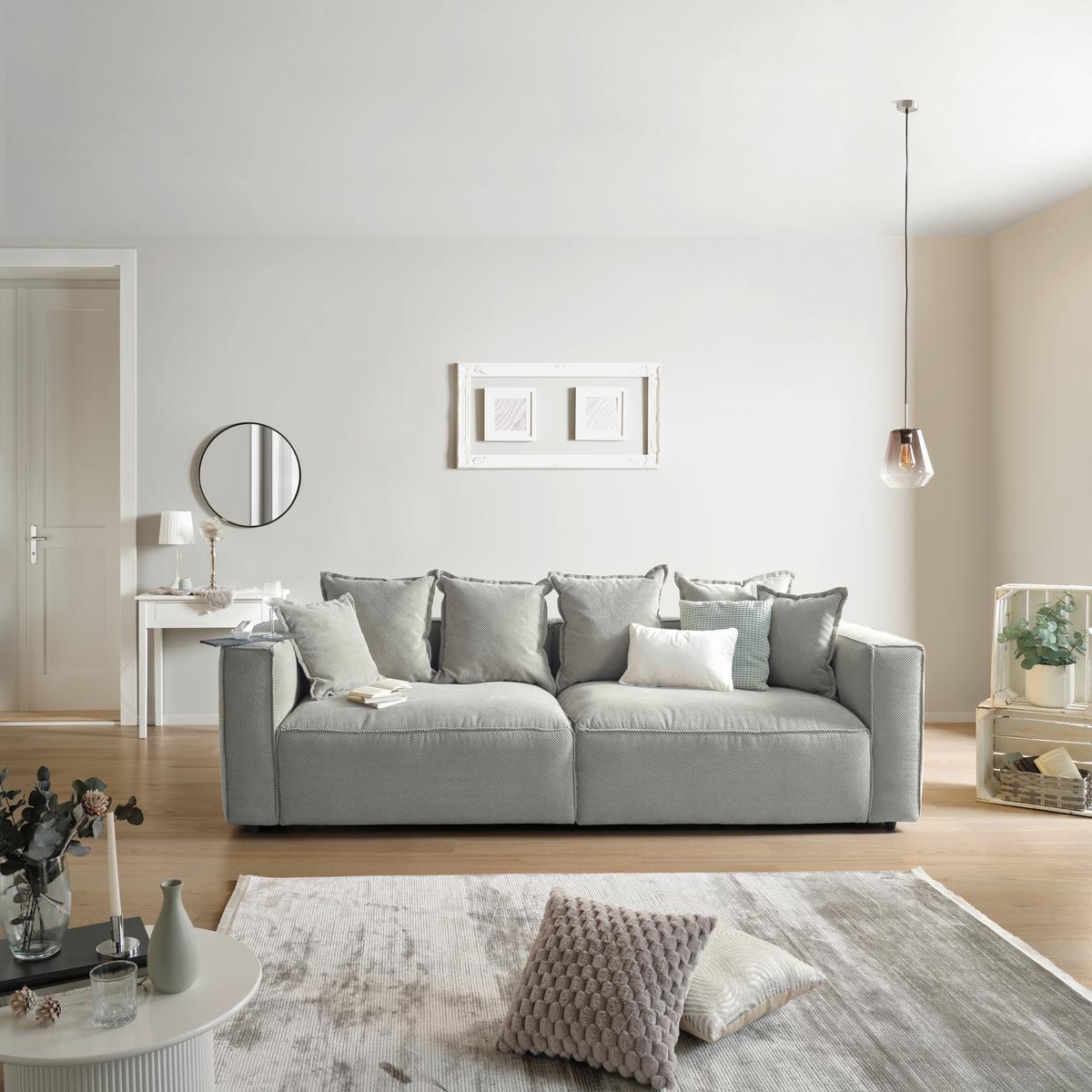 POHOVKA BIG SOFA COWBOY - černá/světle šedá, Moderní, textil (280/72/109cm)