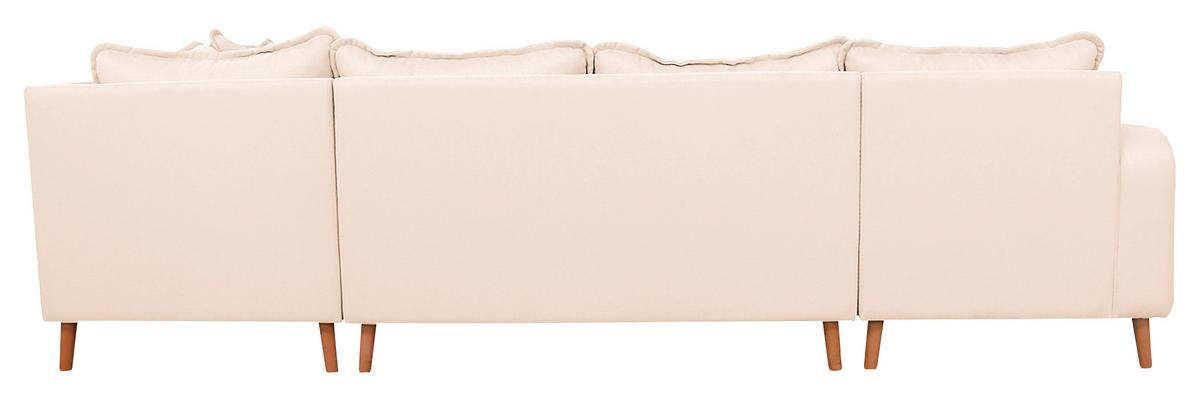 Wohnlandschaft Beata Ecru U: 170x296x167 cm - Wengefarben/Ecru, Design, Textil (170/296/167cm) - Livetastic