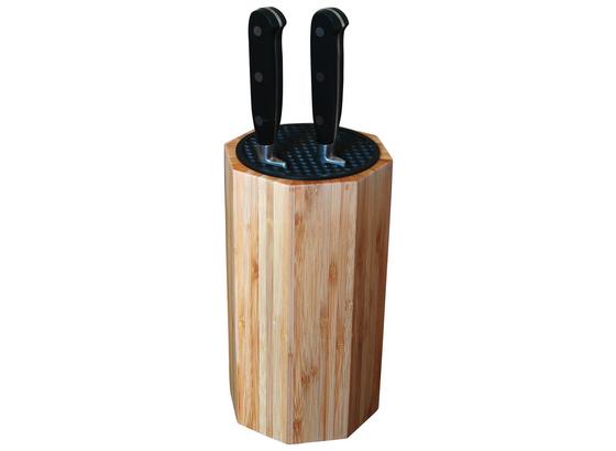 Messerblock Bamboo mit Messer - Silberfarben/Schwarz, MODERN, Holz (18/40,5/13,5cm) - Berndorf Messerblock Bamboo mit Messer - Silberfarben/Schwarz, MODERN, Holz (18/40,5/13,5cm) - Berndorf