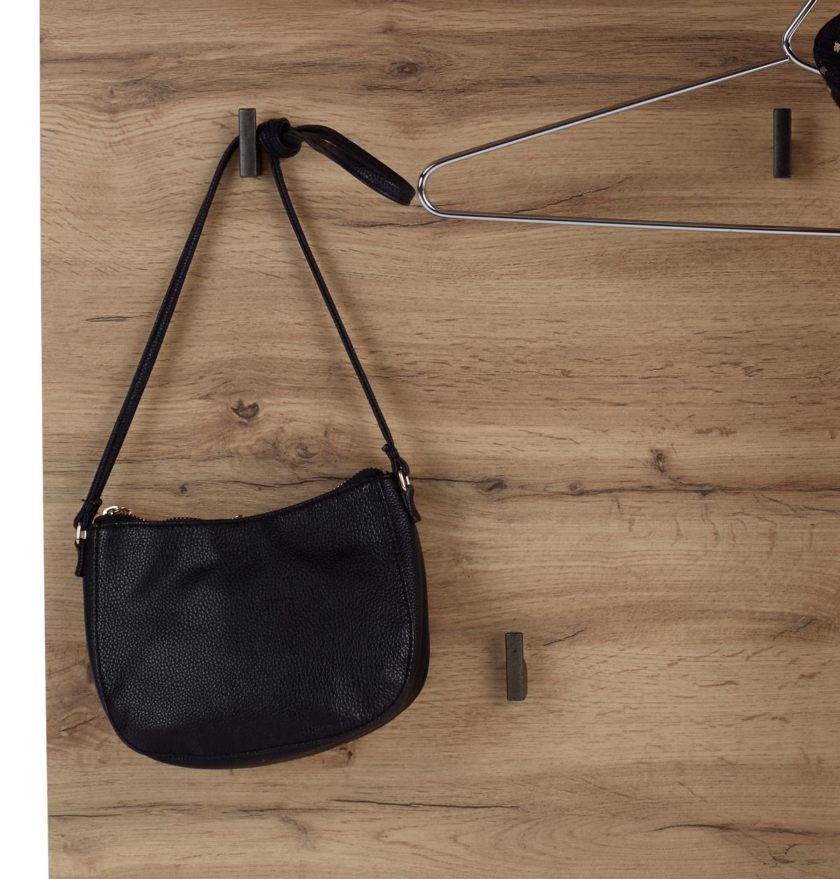 Garderobenpaneel Eiche Dekor Hutablage 5 Haken B: 90 cm - Eichefarben, MODERN, Holzwerkstoff (90/84/28cm)