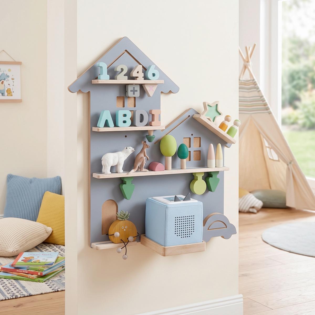 KINDERREGAL Grau B: 55,6 cm - Grau, MODERN, Holz/Holzwerkstoff (55,8/60/18cm) - MID.YOU