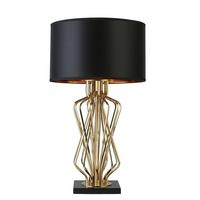Tischleuchte Ethan Eu4110go - Goldfarben/Schwarz, Design, Textil/Stein (42/71,5cm)