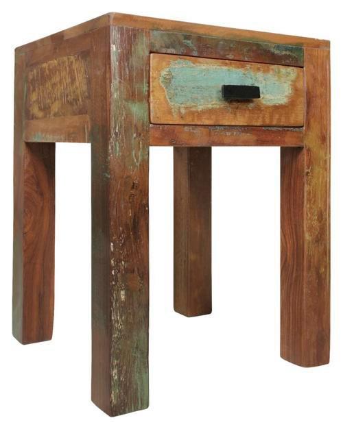 Nočný stolík z mangového dreva Kalkutta - hnedá/čierna, Lifestyle, kov/drevo (40/55/40cm) - MID.YOU