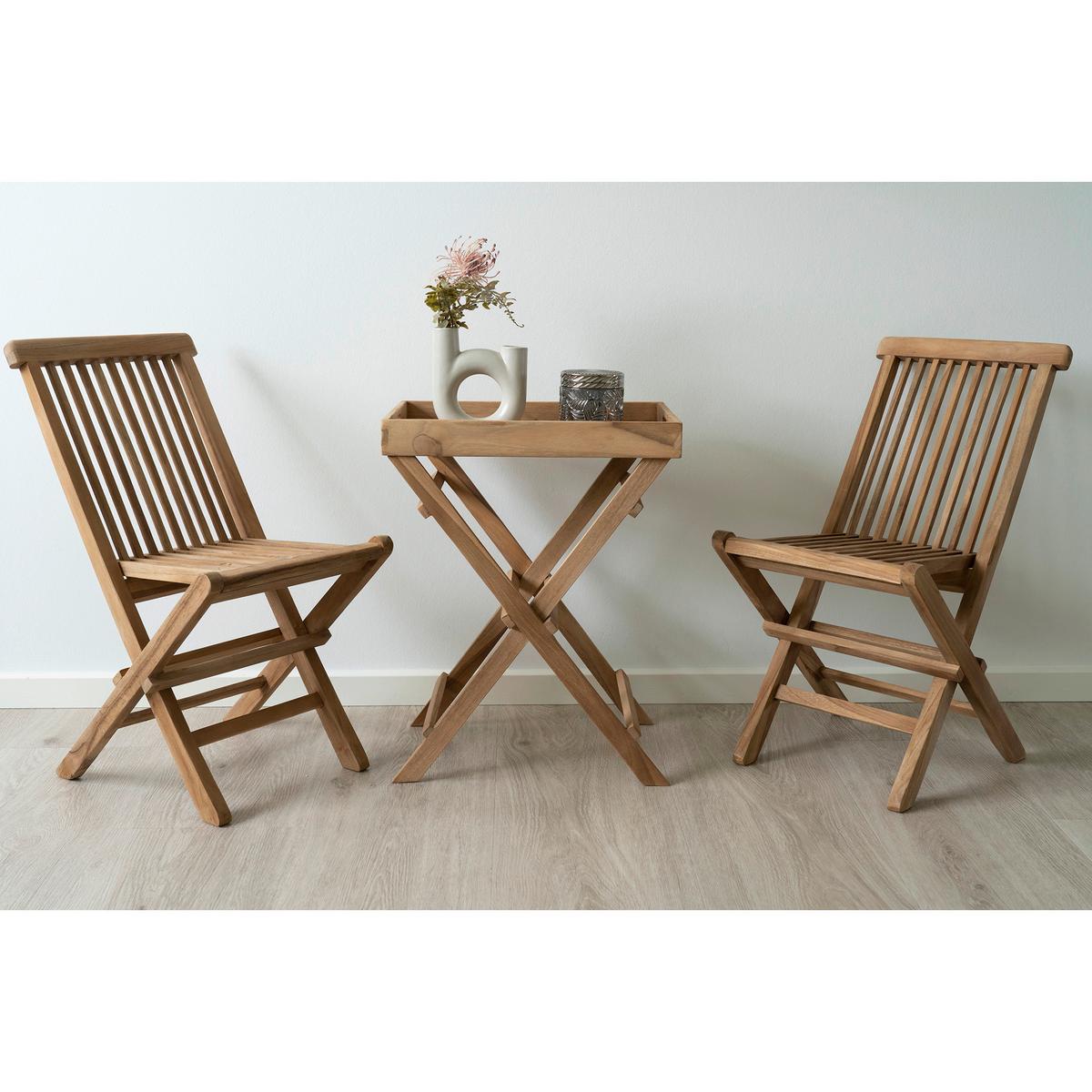 Gartenstuhl-Set Toledo Braun B: 31 cm - Teakfarben, MODERN, Holz (31/58/42cm) - MID.YOU