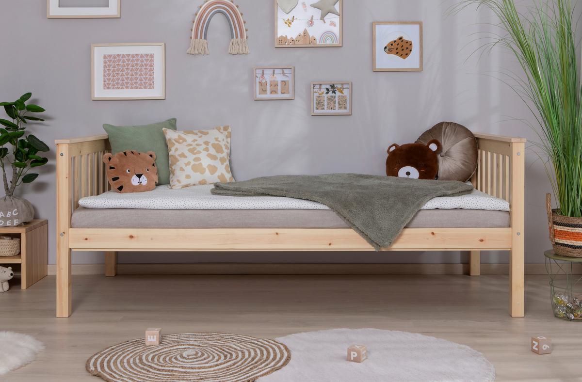 Etagenbett Sammy Kiefer Massiv 90 Cm M. Absturzsicherung - Naturfarben, MODERN, Holz (90/200cm) - MID.YOU
