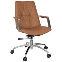 Drehstuhl Saranto II Lederlook Braun bis 110kg - Braun, MODERN, Kunststoff/Textil (56/101/73cm) - MID.YOU