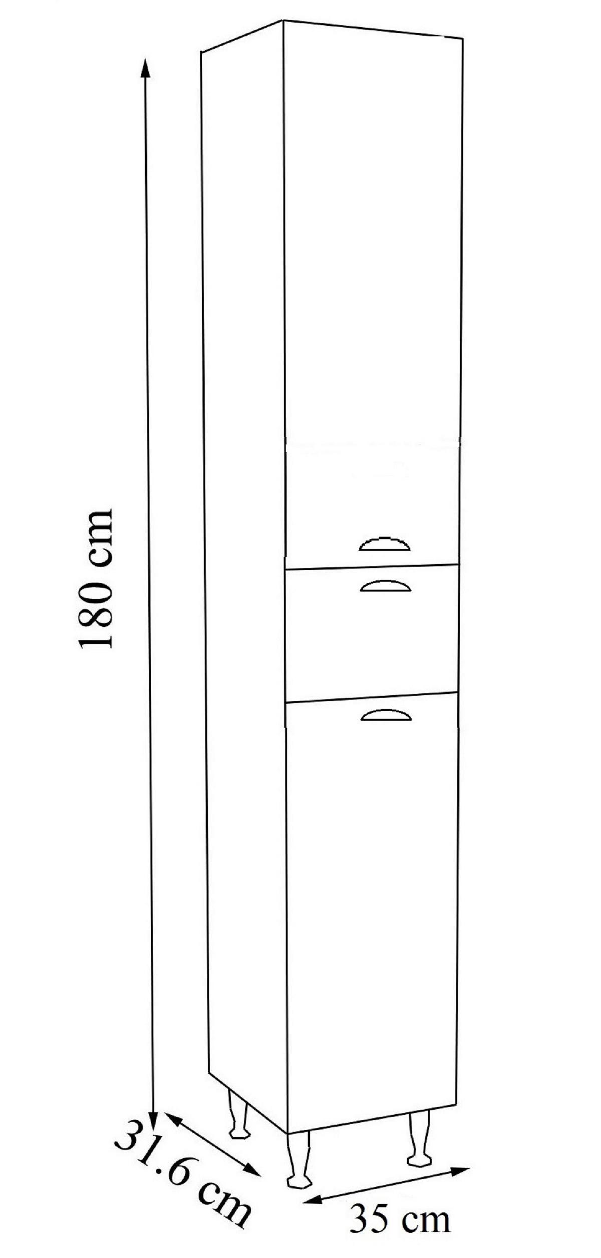 Badezimmer Casalo L - Weiß, MODERN, Glas/Keramik (96cm) - MID.YOU