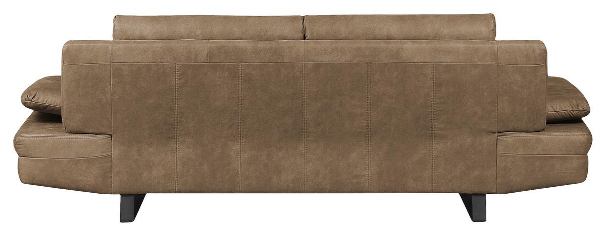 3-Stizer-Sofa Jovanna Schlammfarben B: 218 cm - Schlammfarben/Schwarz, Design, Textil (218/78/88cm) - MID.YOU