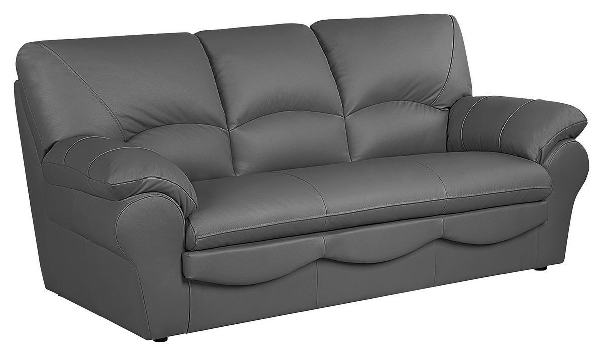Schlafsofa Oslo, Anthrazit B: 205 Cm - Anthrazit/Schwarz, Design, Leder (205/92/85cm) - Livetastic