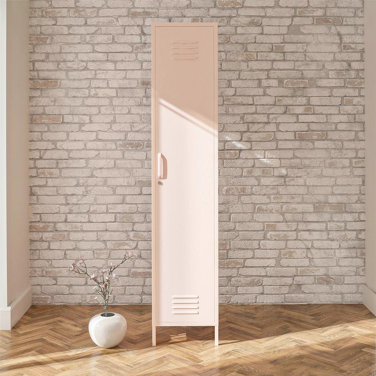 Garderobenschrank Mission District Rosa B: 38 cm - Rosa, Design, Metall (38/185/40cm) - MID.YOU