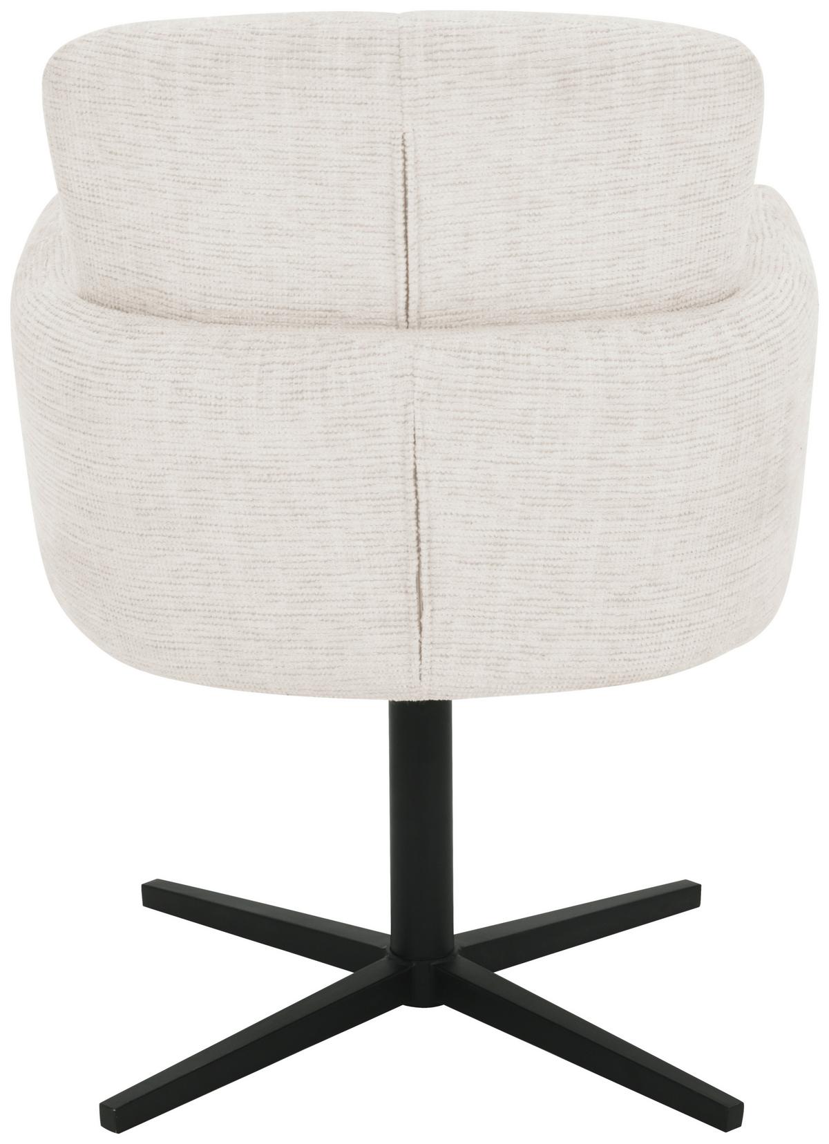 Armlehnstuhl Allison Leinenoptik Beige, B: 58 cm - Beige/Schwarz, LIFESTYLE, Holz/Textil (58/86/64cm) - Livetastic