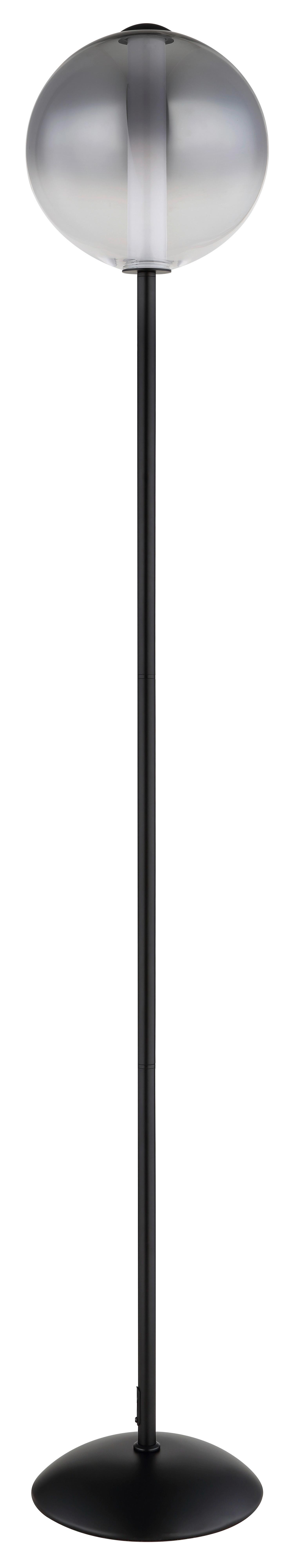 LED-Stehleuchte Lacy Grau Schwarz Weiß D: 25 cm - Schwarz/Weiß, KONVENTIONELL, Glas/Kunststoff (25/152cm) - Globo