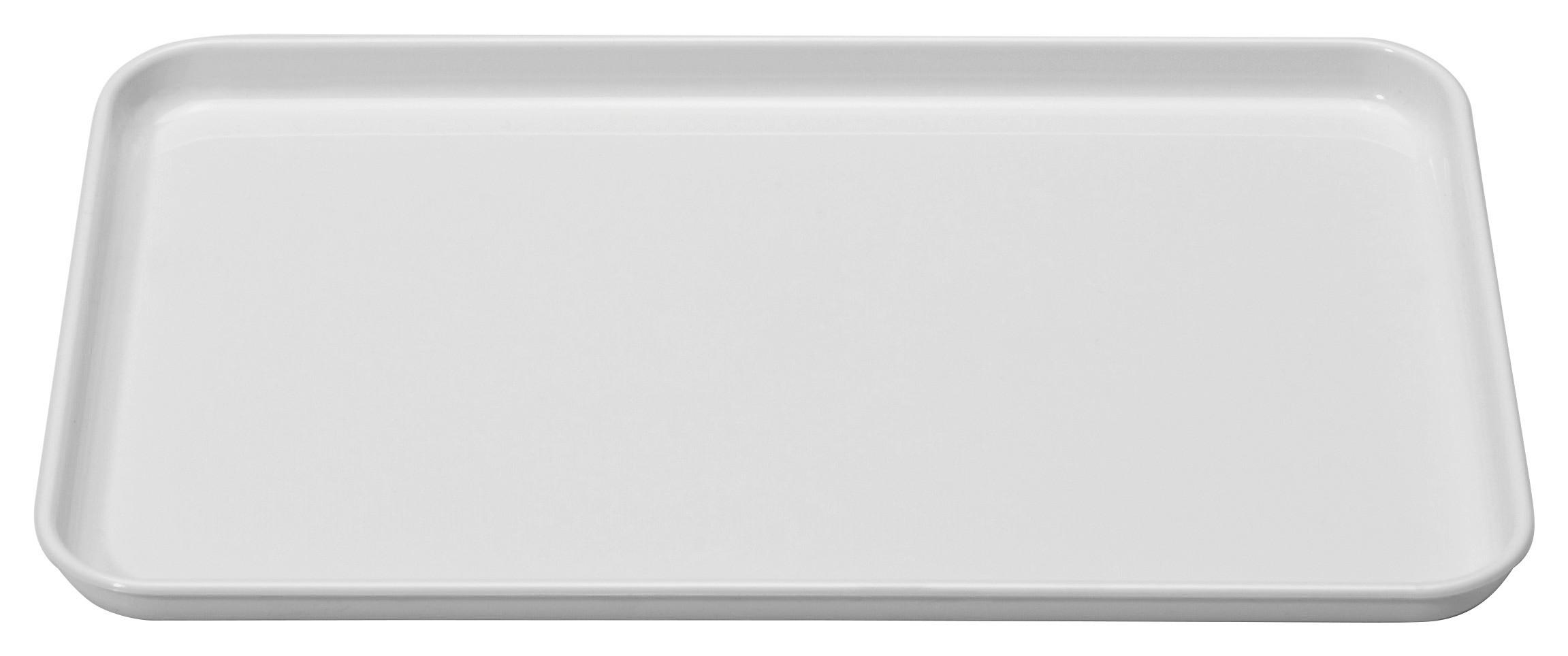 Tablett aus Kunststoff Britta 30x18 cm, Weiß - Weiß, KONVENTIONELL, Kunststoff (30/18/2cm)