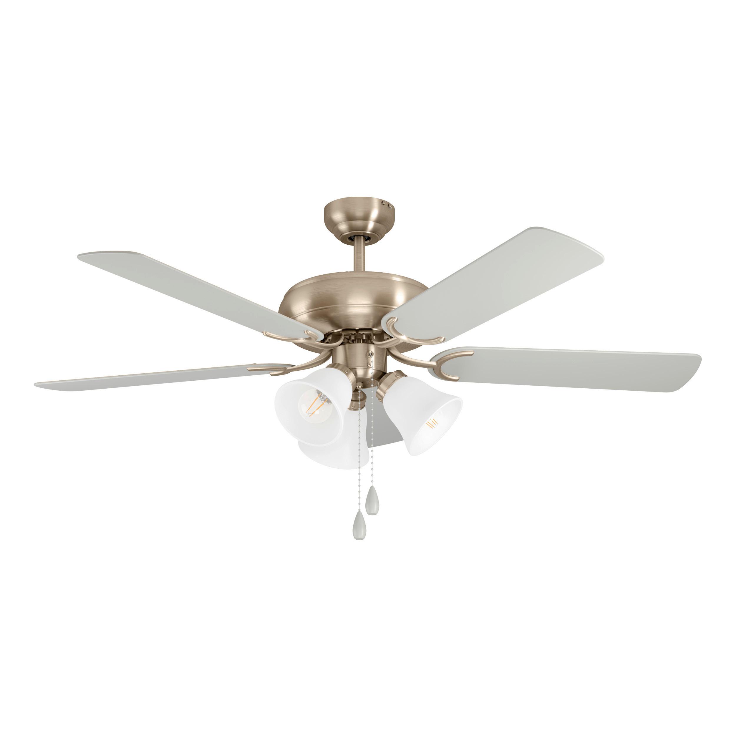 Deckenventilator 35077 Las Palmas - Silberfarben/Nickelfarben, Basics, Holz/Metall (132/47,4cm) - Eglo