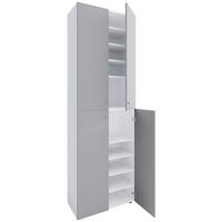 SCHUHSCHRANK Lona Grau Weiß - Schwarz/Weiß, Design, Holzwerkstoff (70/220/40cm) - MID.YOU