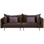 Big Sofa Sing mit Kissen B: 262 cm Dunkelbraun Samt - Dunkelbraun/Lila, MODERN, Textil (262/91/115cm) - Luca Bessoni