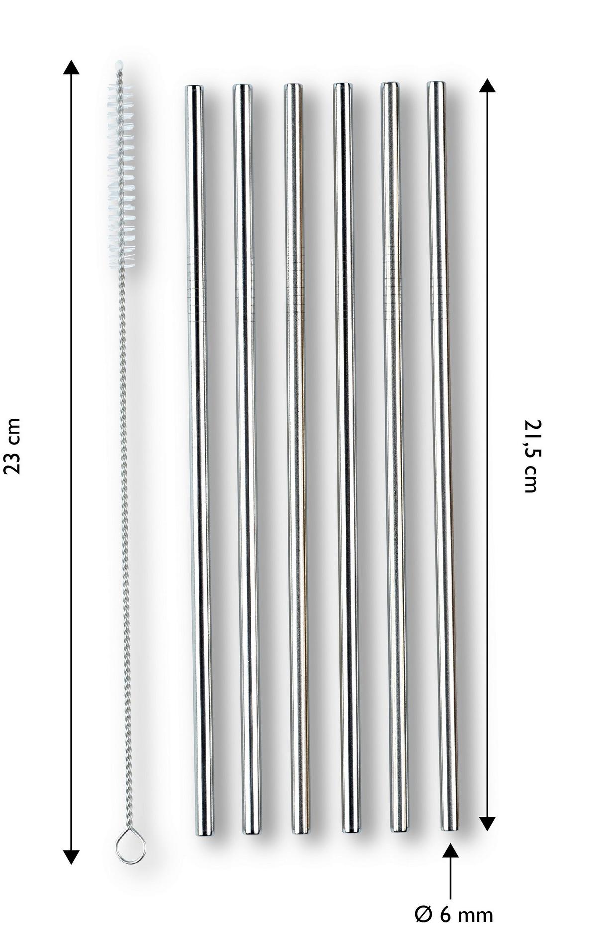 TRINKHALM ECHTWERK EDELSTAHL-TRINKHALME - Silberfarben, Design, Metall (0,6/21,5cm) - Echtwerk