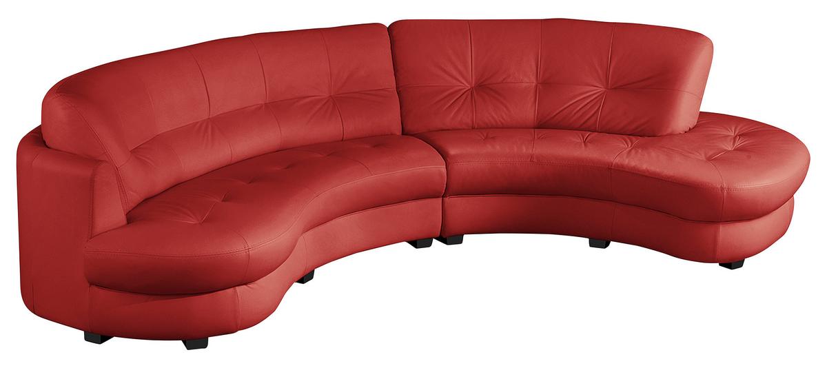 Ecksofa Bretania, Rot S: 300x113 Cm - Rot/Schwarz, Design, Leder/Textil (300/113cm) - Livetastic
