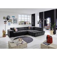 Rohová sedačka IBA, pravá, antracitová, s funkciami - antracitová/strieborná, Lifestyle, kov/textil (323/222cm) - Premium Living