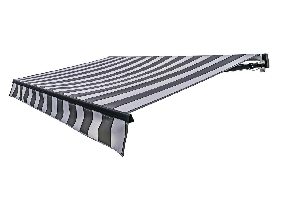 MARKISE ELEKTR. MARKISE 395X250 WEIß - Dunkelgrau/Anthrazit, MODERN, Kunststoff/Metall (250/20/395cm) - Gardenson