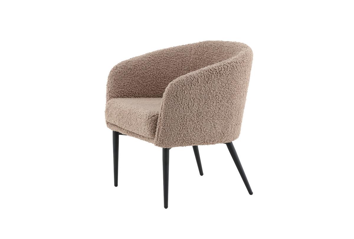 Sessel Fluffy - Braun, Design, Textil/Metall (83/70/64cm) - Livetastic