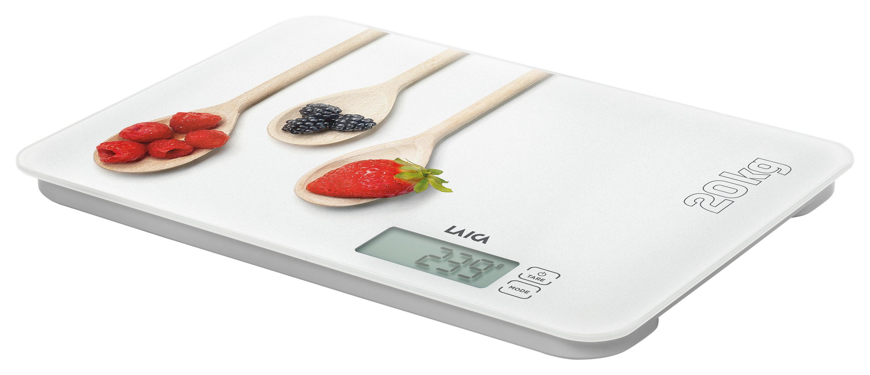 Digitale Küchenwaage Ks5020 W Max. 20 Kg, L/b: Ca. 30/22 Cm - Weiß, Basics, Glas (30/22/21cm)