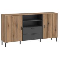 Široká komoda SHIRLEY - čierna, Konventionell, kov/kompozitné drevo (158,2/84,8/40cm)