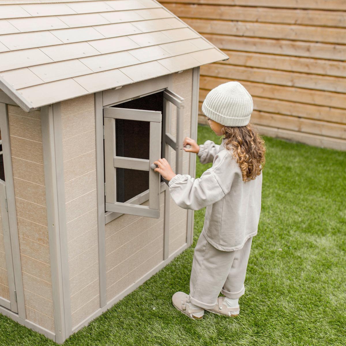 Spielhaus A701.001.00 - Braun, KONVENTIONELL, Holz (111/133/135cm) - Ambia Garden