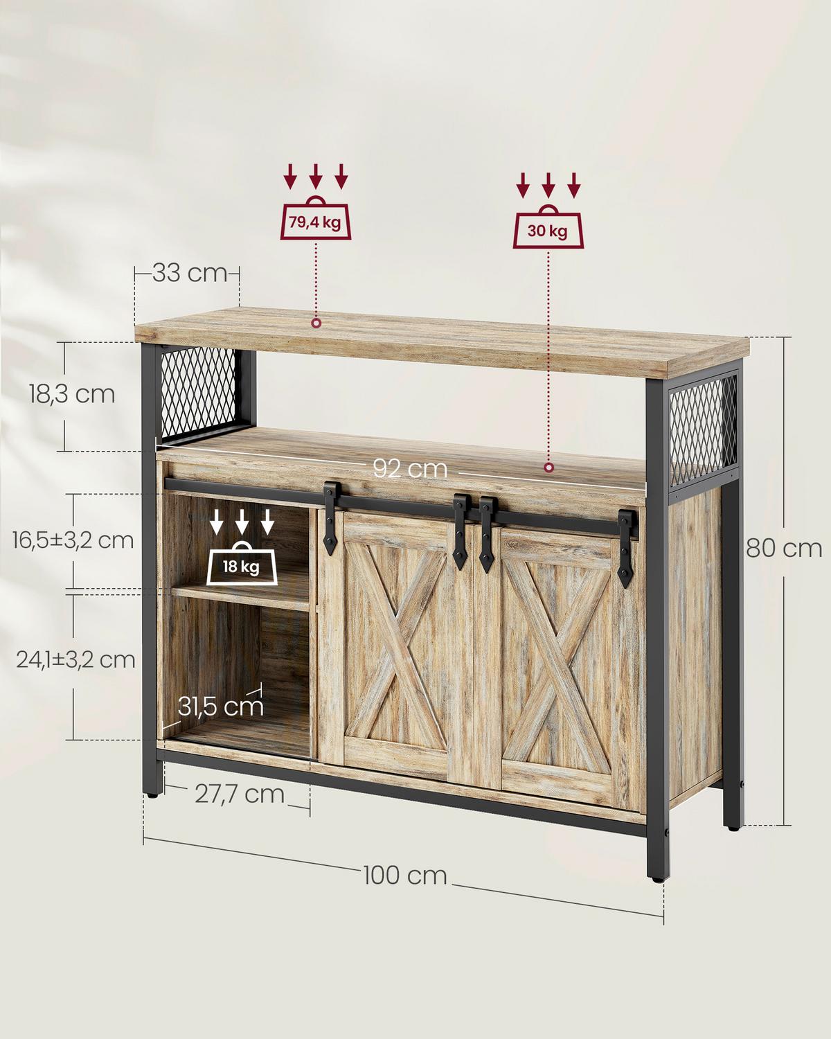 KOMODA BLEDO HŇEDÁ/ČIERNY KOV - hnedá/čierna, Modern, kov/kompozitné drevo (100/80/33cm) - MID.YOU