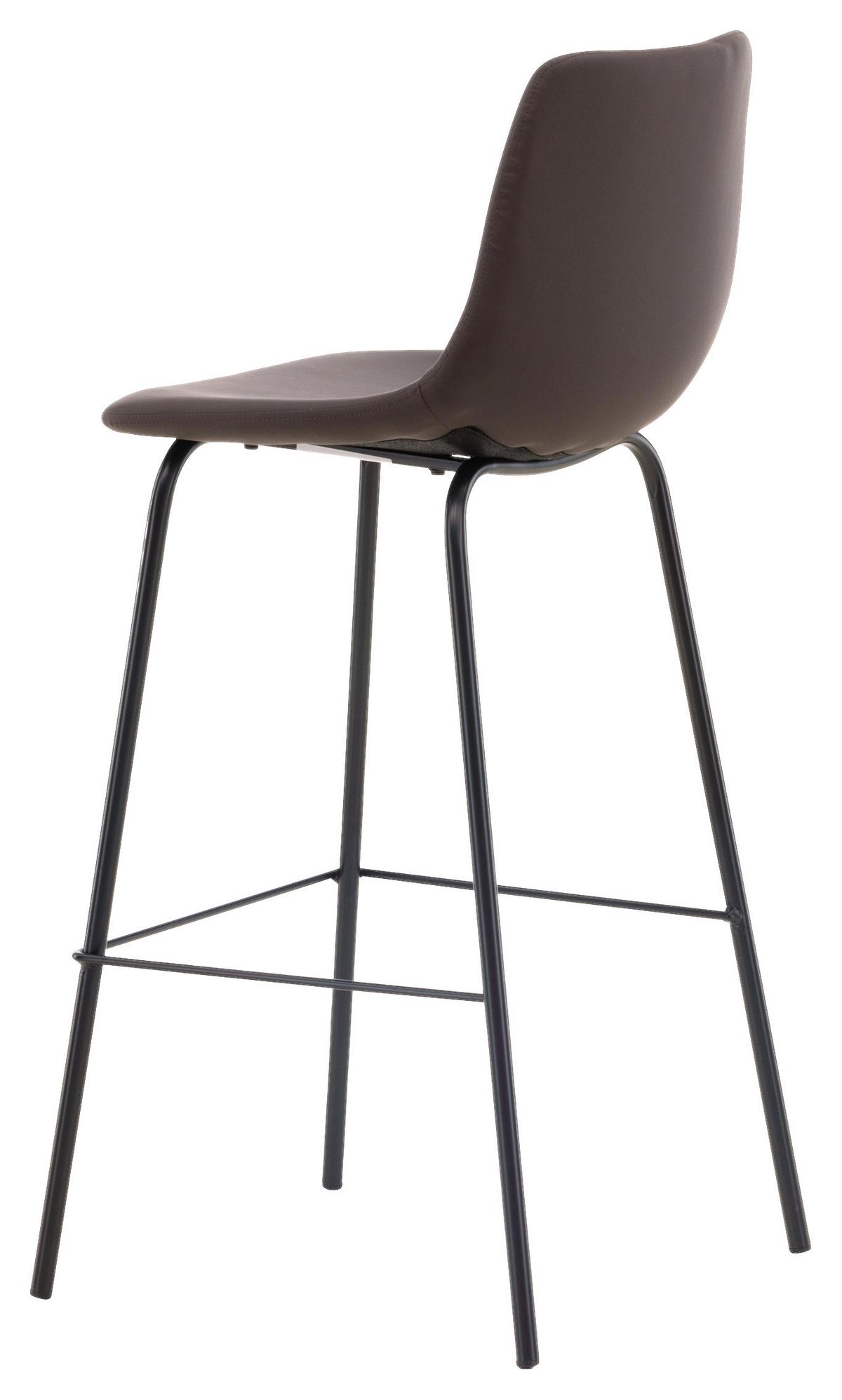 Barhocker-set Alexi - Dunkelbraun/Schwarz, Design, Textil/Metall (47/103/48cm) - Livetastic