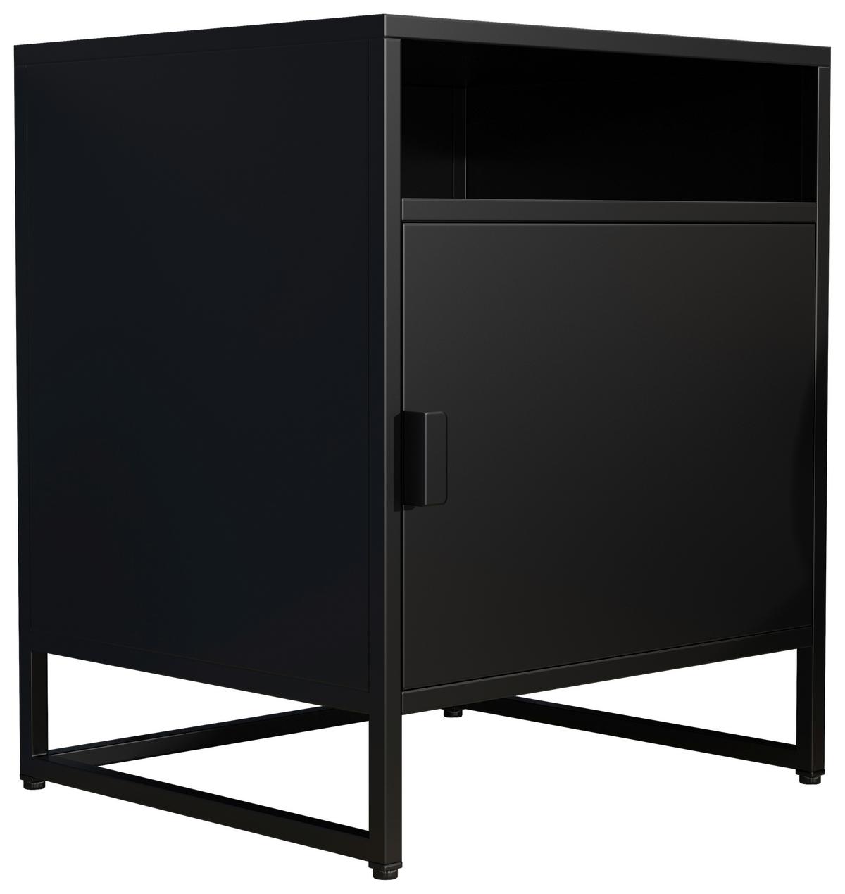 Nachtkästchen Flokas L Schwarz - Schwarz, MODERN, Holzwerkstoff (45/55/40cm) - MID.YOU
