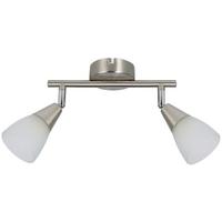 Strahler Walter 2-flammig Verstellbar L: 22 Cm - Weiß/Nickelfarben, KONVENTIONELL, Glas/Metall (22/8/18cm) - James Wood