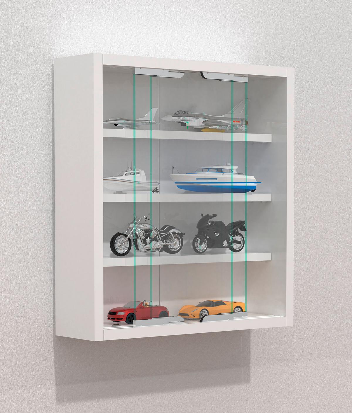 Hängevitrine Agisa S B: 37 Cm Weiß - Weiß, MODERN, Glas/Holzwerkstoff (37/40/10cm) - MID.YOU