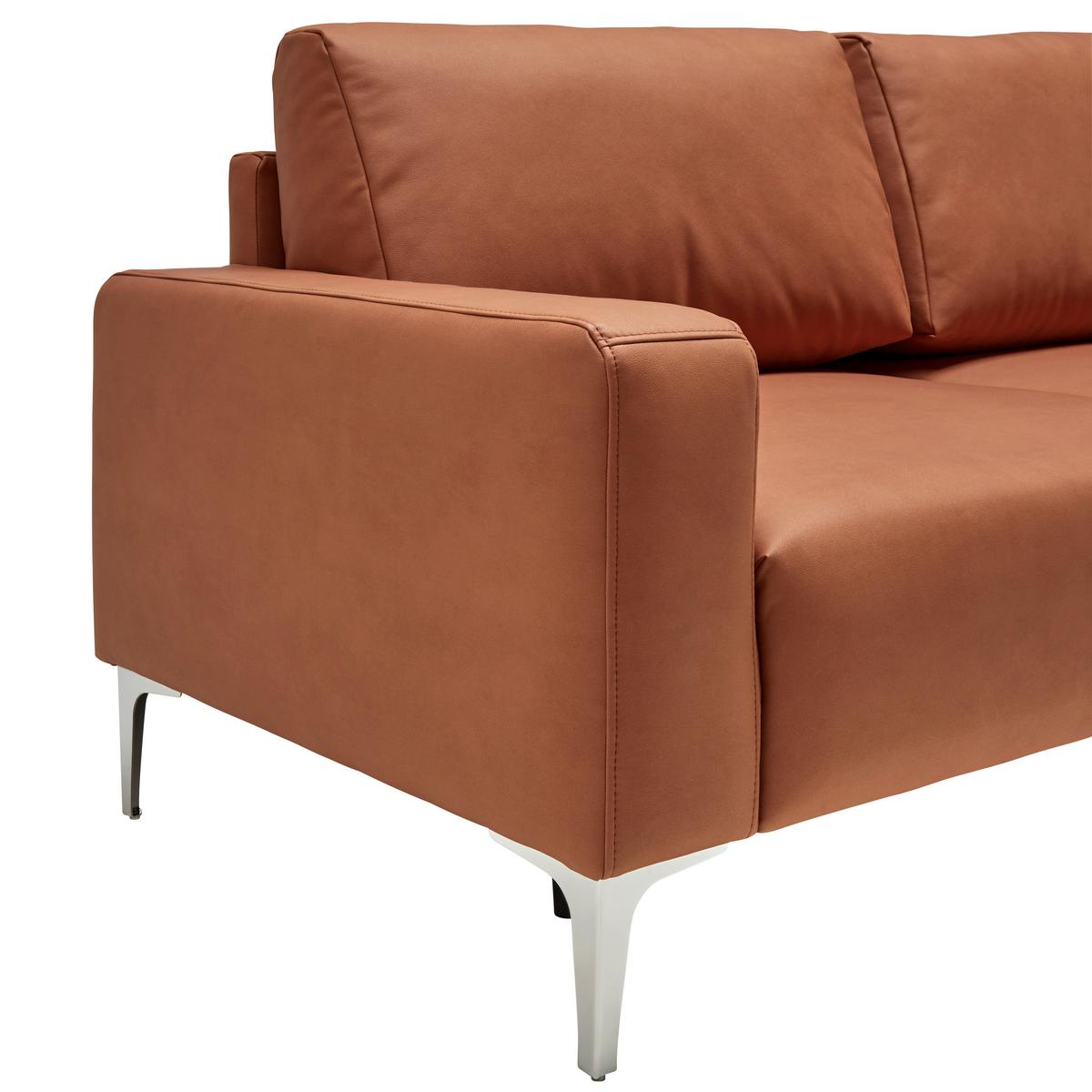 Třímístná pohovka CUSTOM, rezavá - rezavá/barvy chromu, Moderní, kov/textil (182/85/92cm) - Mömax
