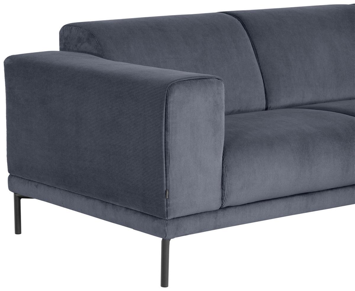 Ecksofa Erno Graublau S: 262 Cm - Graublau/Schwarz, Design, Textil (262/183cm) - MID.YOU