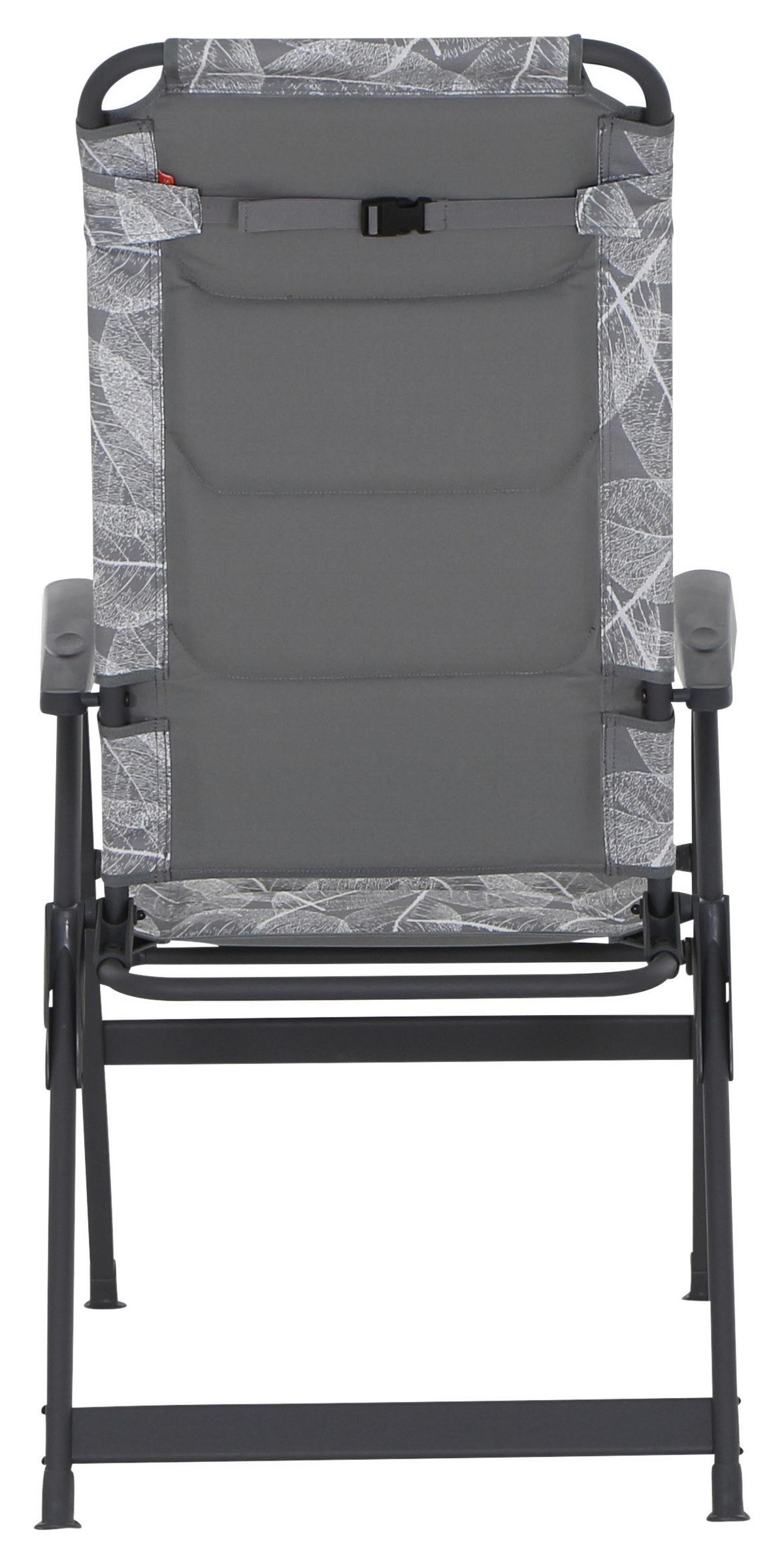 Campingsessel Klappbar Mit Armlehnen + Kopfpolster - Anthrazit/Grau, KONVENTIONELL, Textil/Metall (61/121/68cm) - Siena Garden