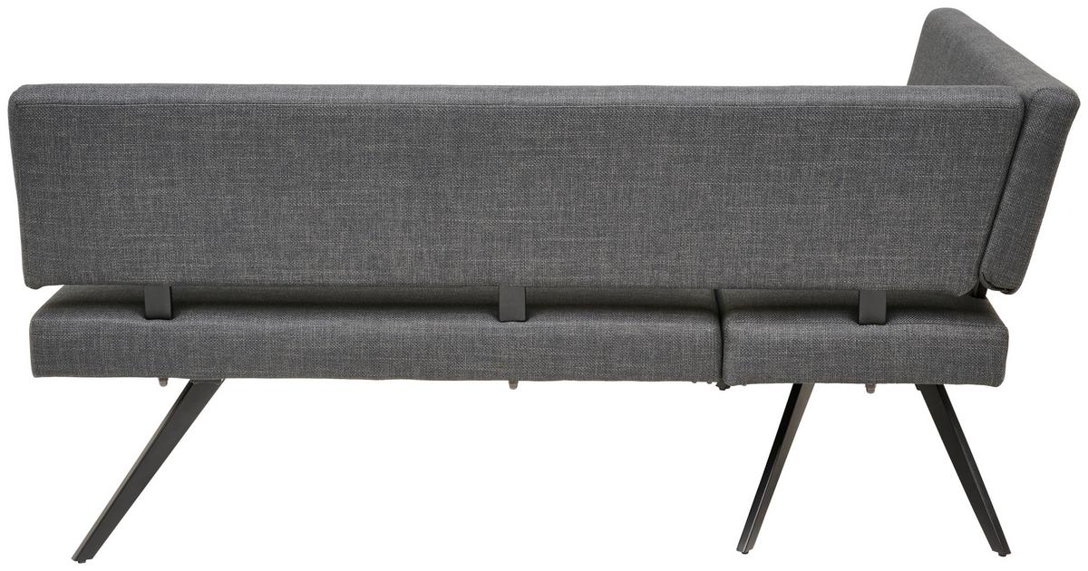 Eckbank Andros dunkelgrau, S: 150x190cm - Dunkelgrau/Schwarz, KONVENTIONELL, Textil/Metall (150/190cm) - Livetastic