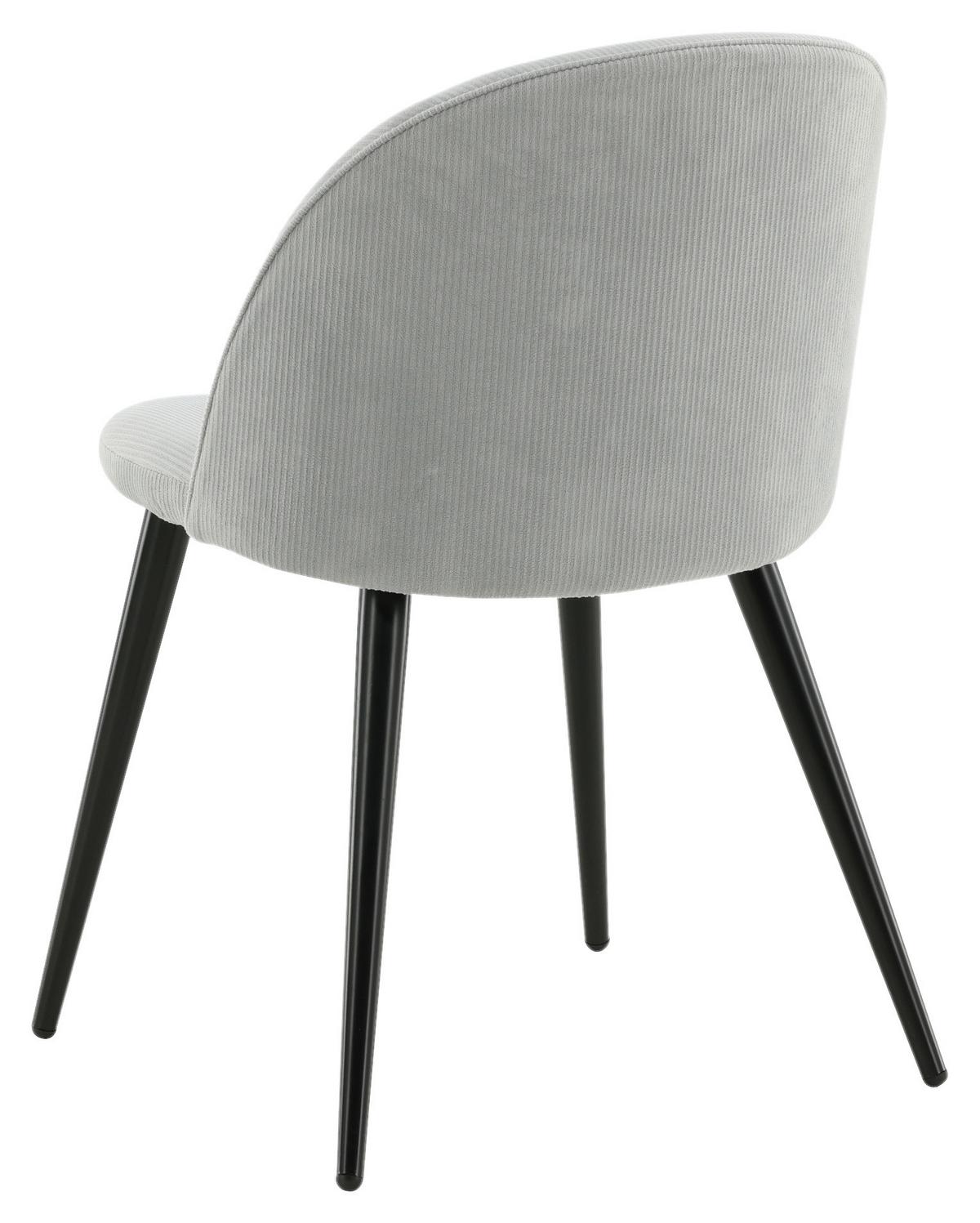 Stuhl-Set Velvet - Schwarz/Grau, Design, Textil/Metall (57/76,5/50cm) - Livetastic