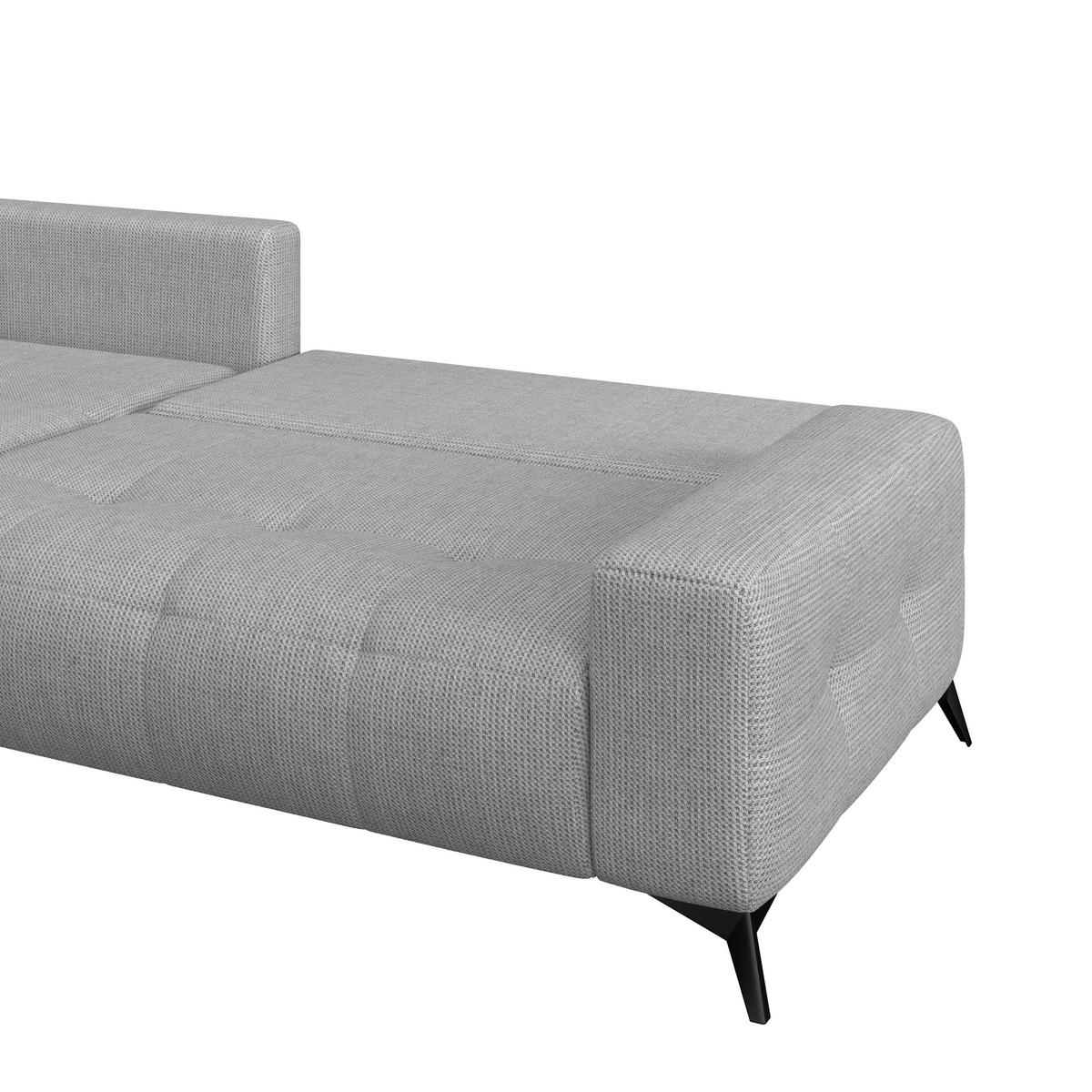 Ecksofa Mauro Grau, mit Schlaffunktion - Schwarz/Grau, Trend, Textil (175/290cm) - Luca Bessoni