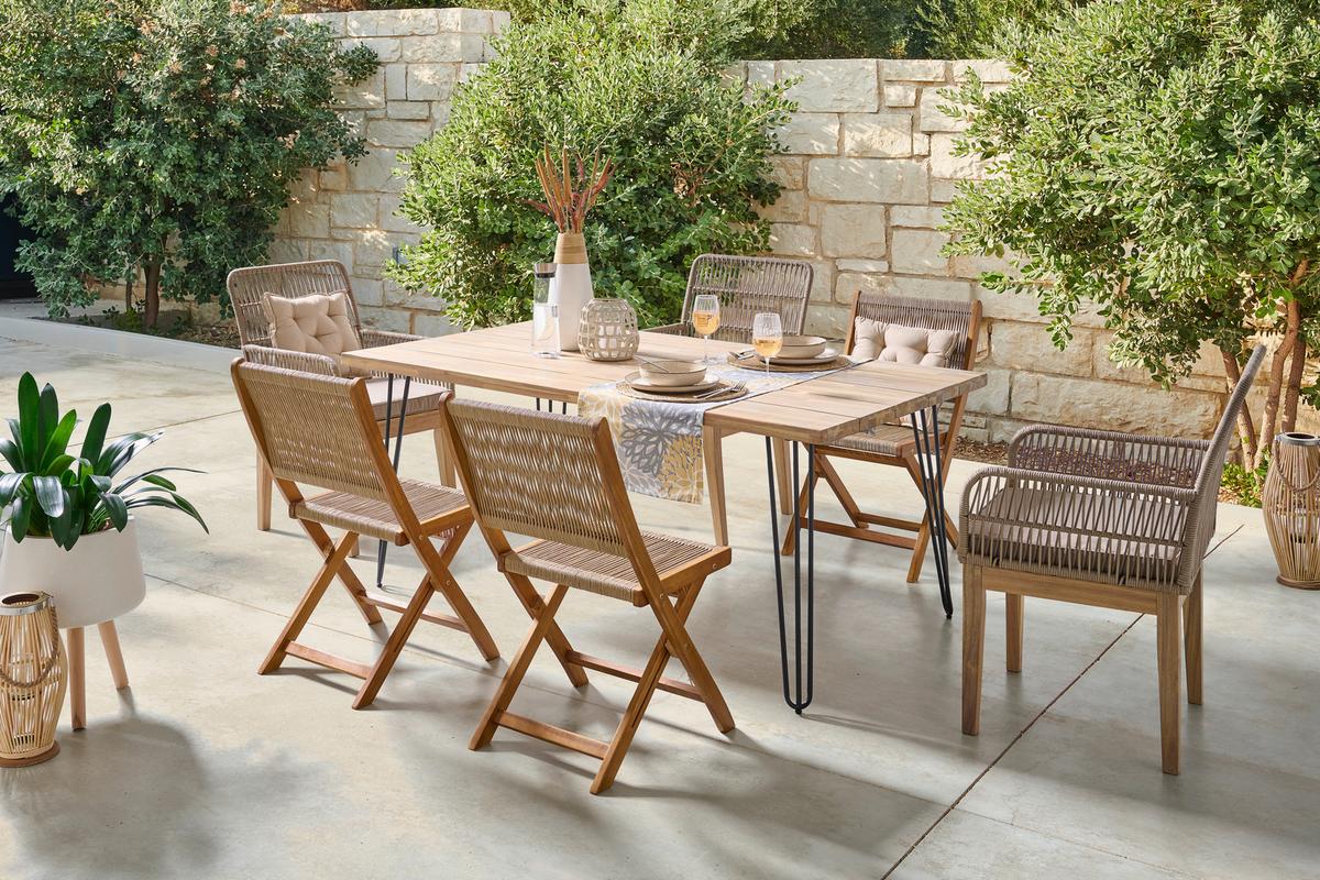 Gartentisch Bergen Aus Akazienholz L: 180 Cm - Schwarz/Akaziefarben, MODERN, Holz/Metall (180/75/100cm) - Beldano