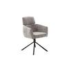 Armlehnstuhl Quebec Chenille Taupe 360° drehbar - Taupe/Schwarz, KONVENTIONELL, Textil/Metall (60/92/64cm)