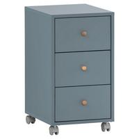 Rollcontainer Blau 32,6x59,7x39,1 cm - Blau, MODERN, Holzwerkstoff/Kunststoff (32,6/59,7/39,1cm) - MID.YOU