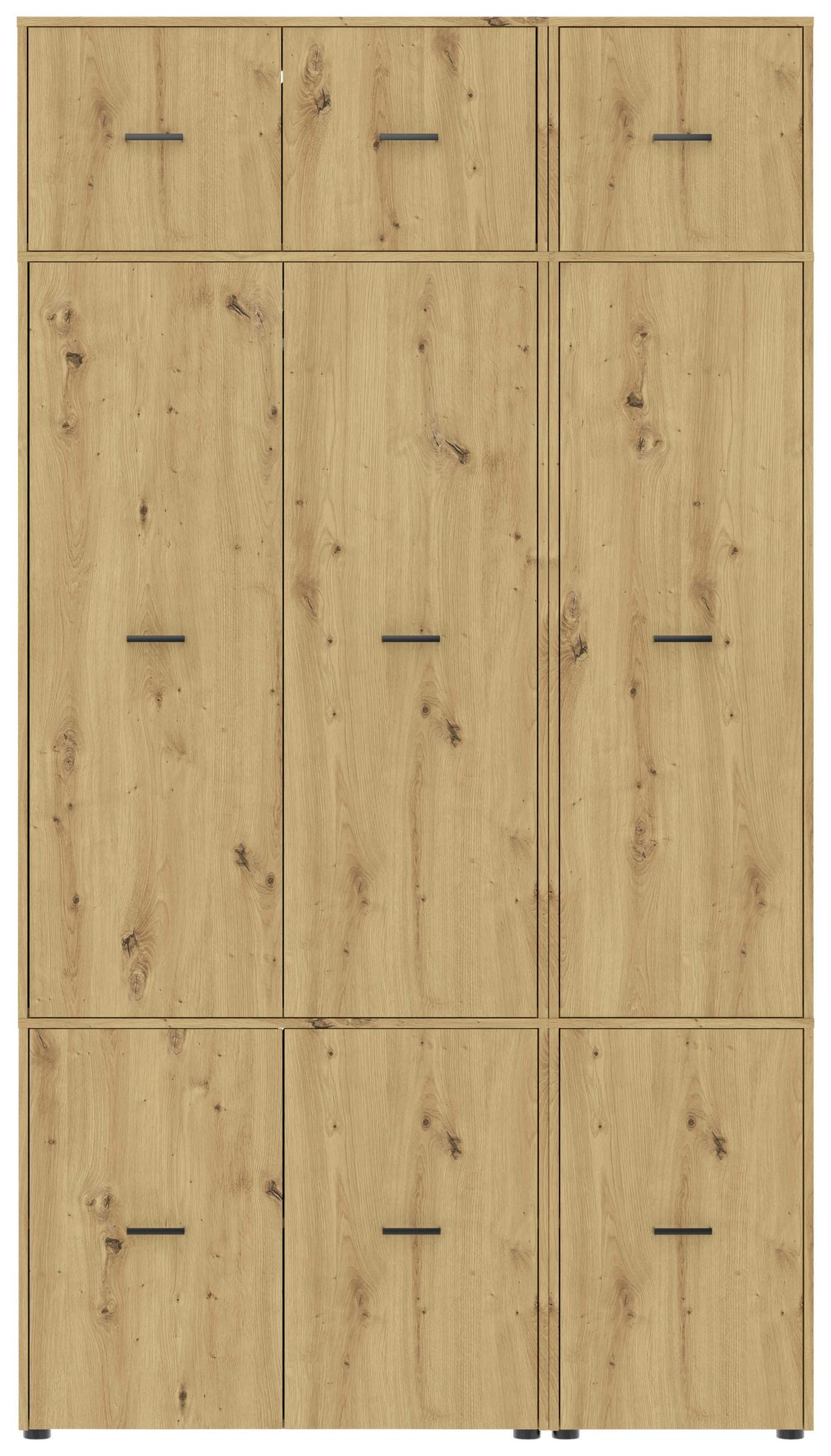 Kleiderschrank Kivo Eiche Artisan Dekor, B: 135 Cm - Eiche Artisan, Basics, Holzwerkstoff (135/239,40/52,1cm)
